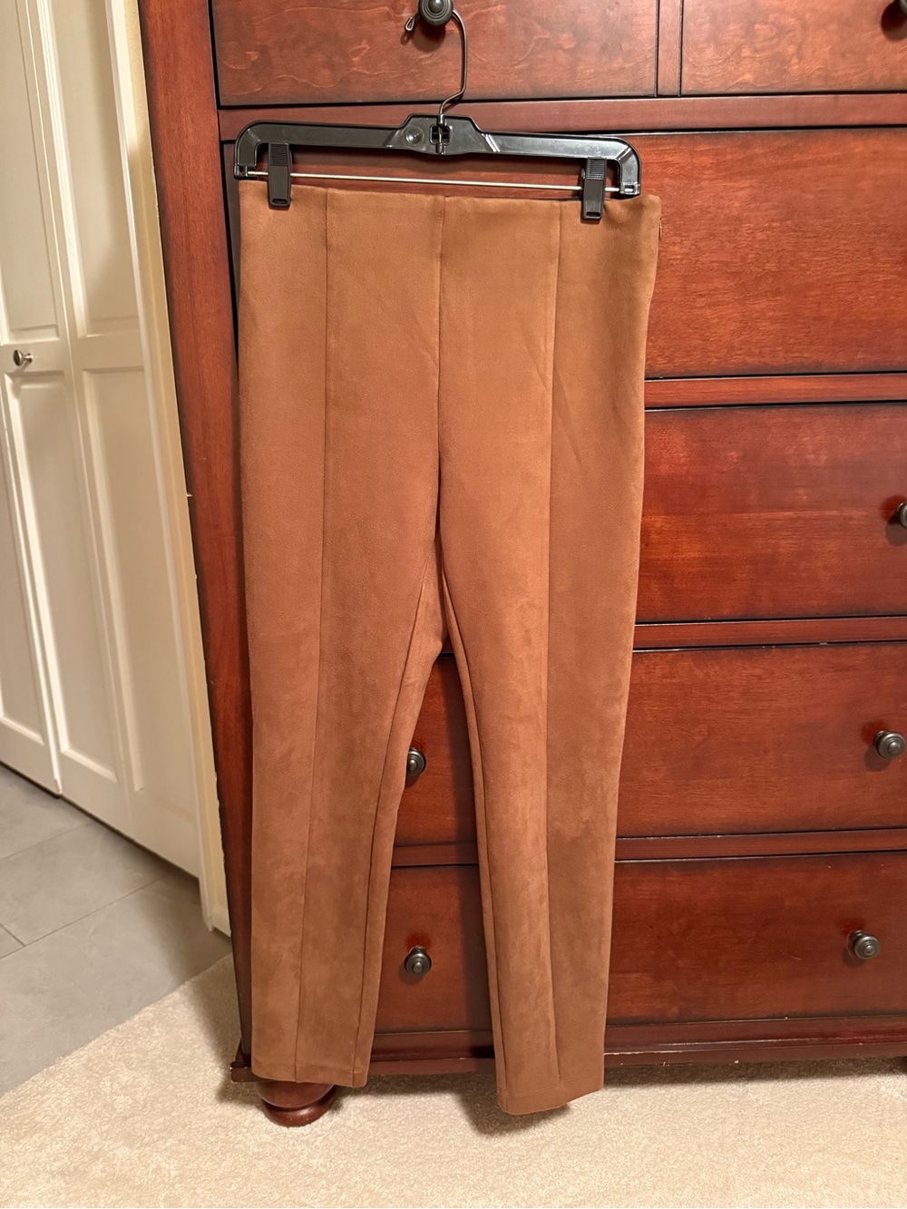 LOFT Camel Brown Ponte Skinny Pants with Front Crease